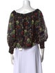 Alice + Olivia Floral Print Square Neckline Blouse