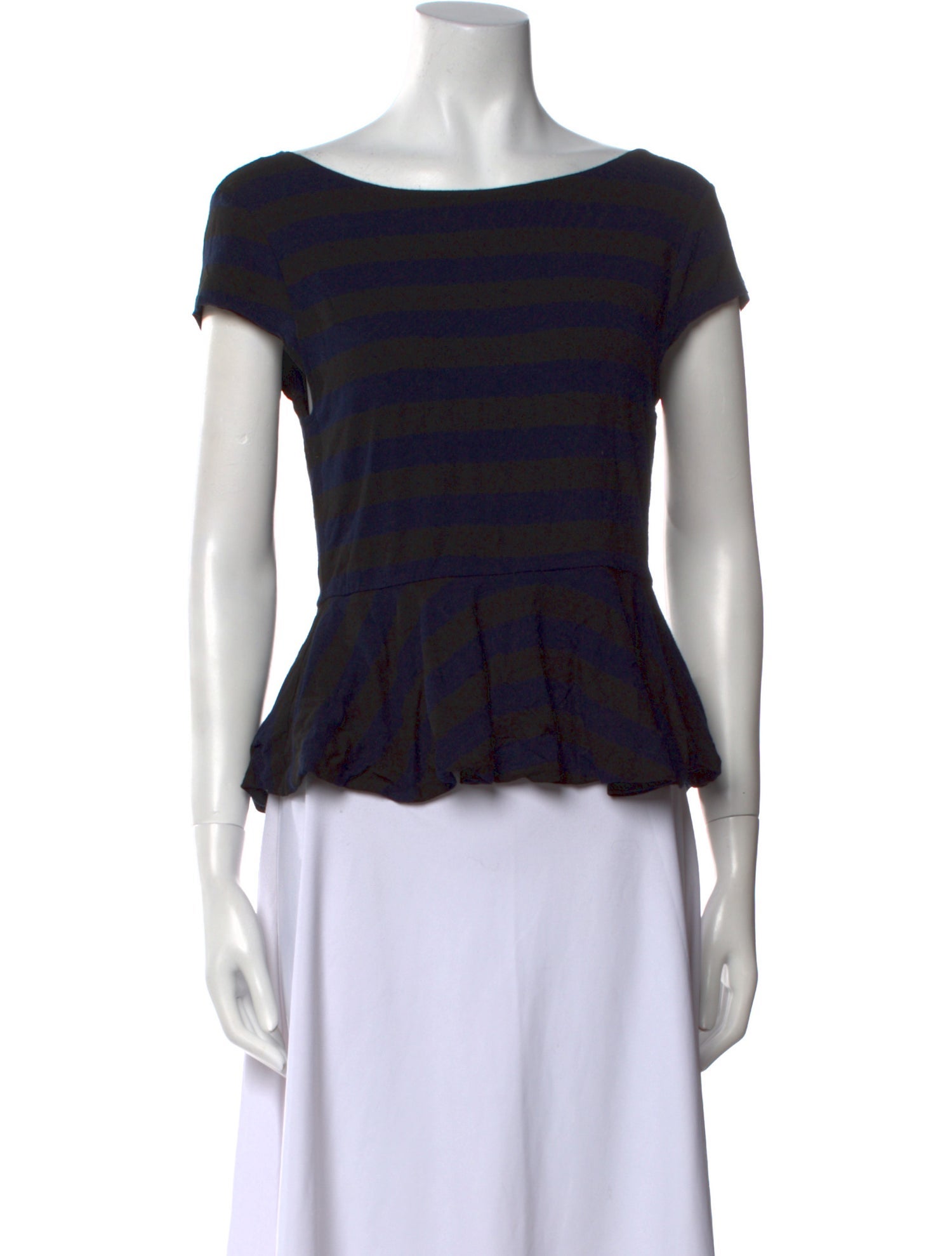 Alice + Olivia Striped Scoop Neck Crop Top