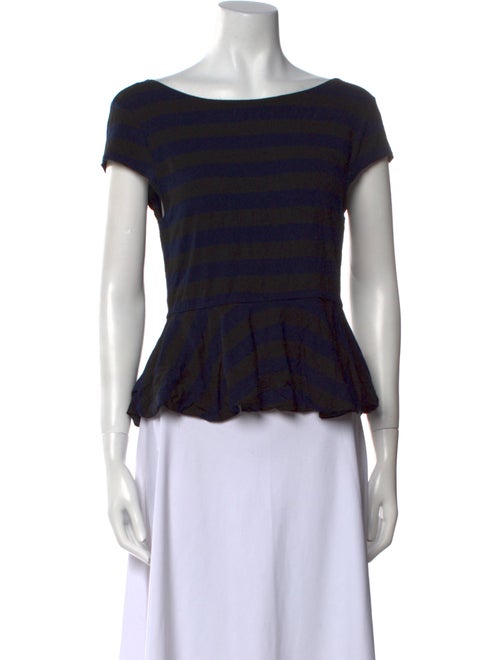 Alice + Olivia Striped Scoop Neck Crop Top