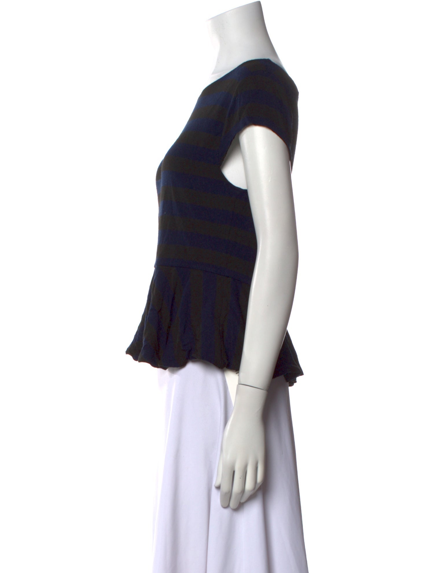 Alice + Olivia Striped Scoop Neck Crop Top