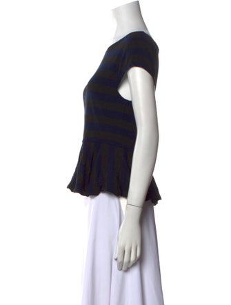 Alice + Olivia Striped Scoop Neck Crop Top