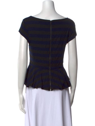 Alice + Olivia Striped Scoop Neck Crop Top