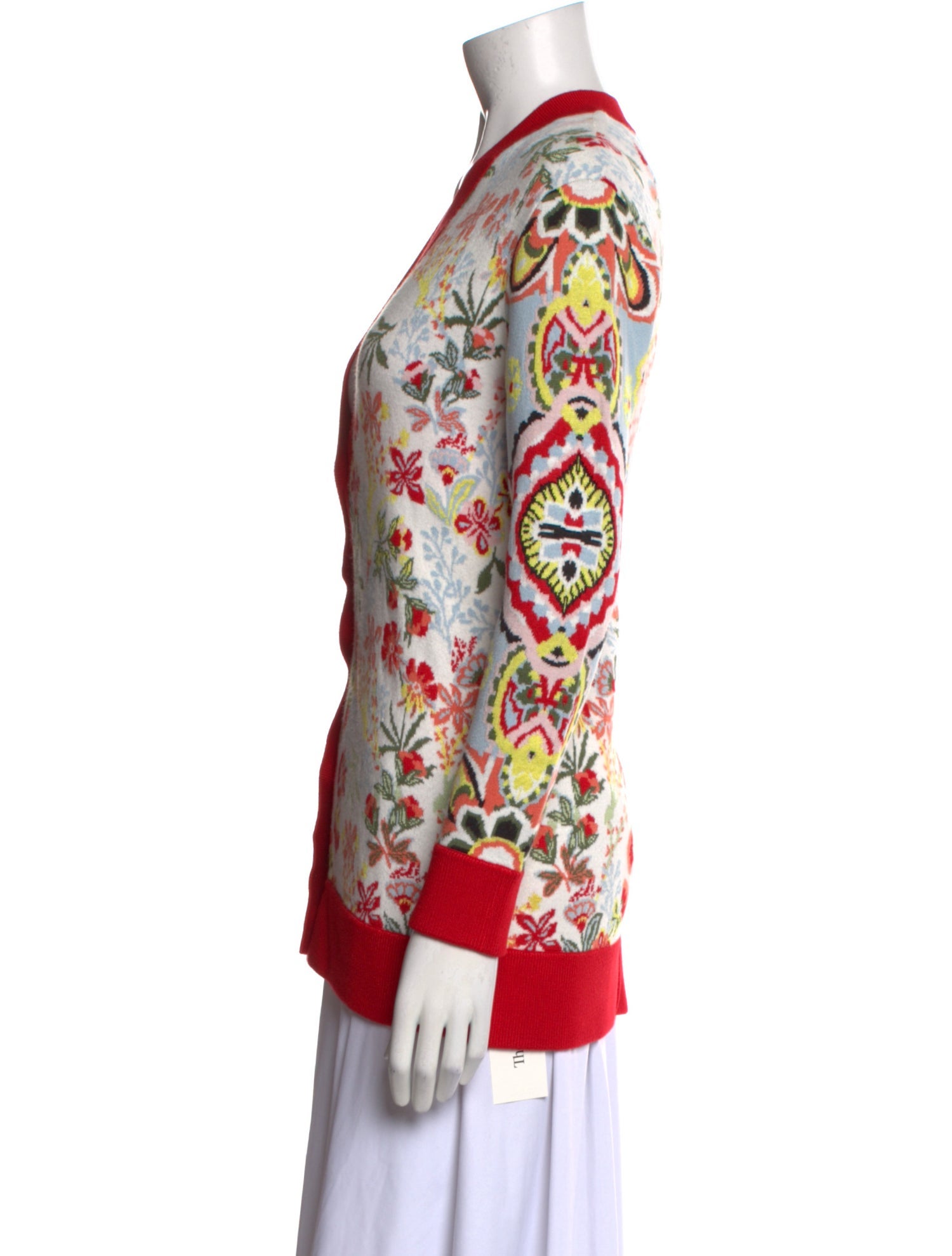 Alice + Olivia Floral Print V-Neck Sweater w/ Tags