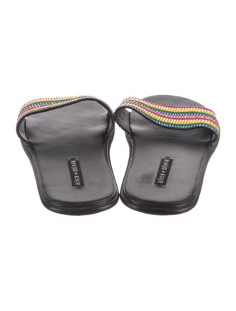 Alice + Olivia Leather Printed Slides