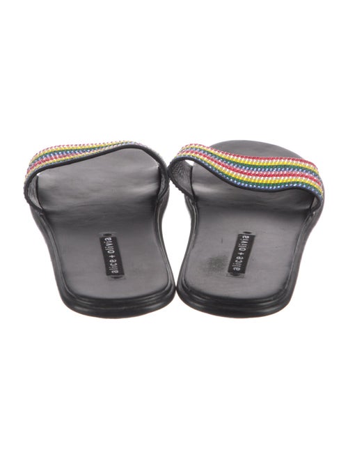 Alice + Olivia Leather Printed Slides