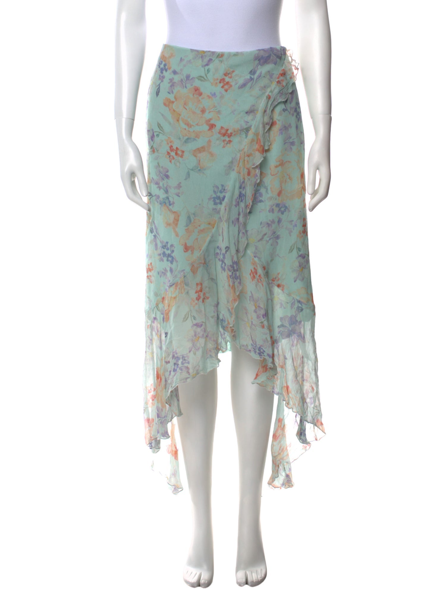 Alice + Olivia Floral Print Midi Length Skirt