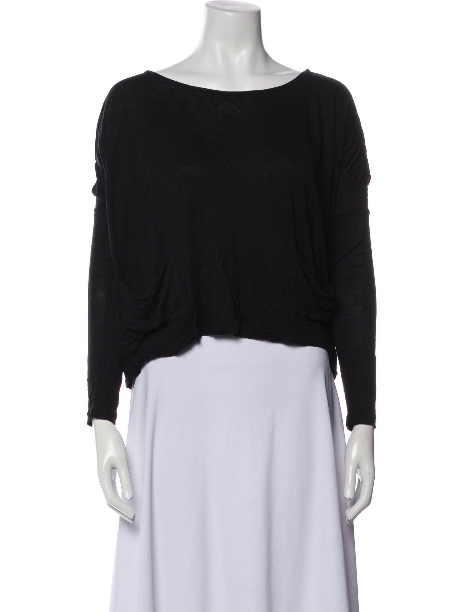 Alice + Olivia Scoop Neck Long Sleeve Crop Top