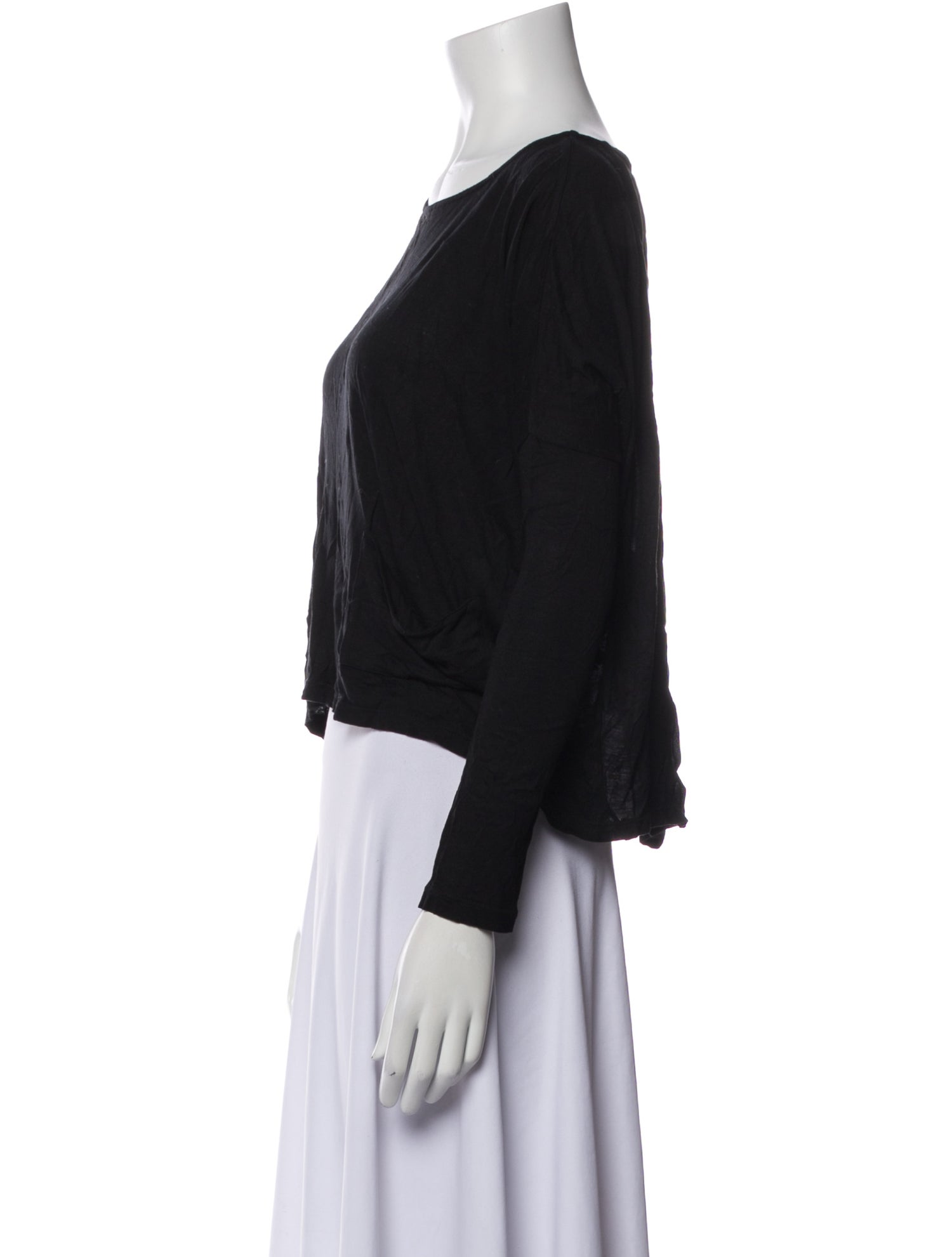 Alice + Olivia Scoop Neck Long Sleeve Crop Top