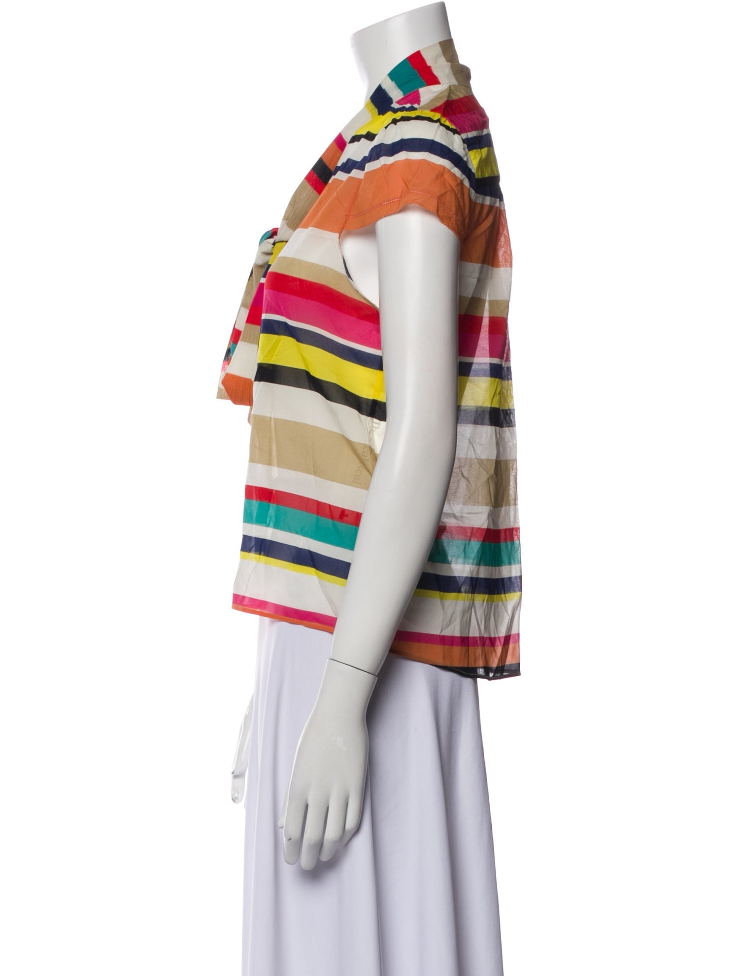 Alice + Olivia Silk Striped Polo