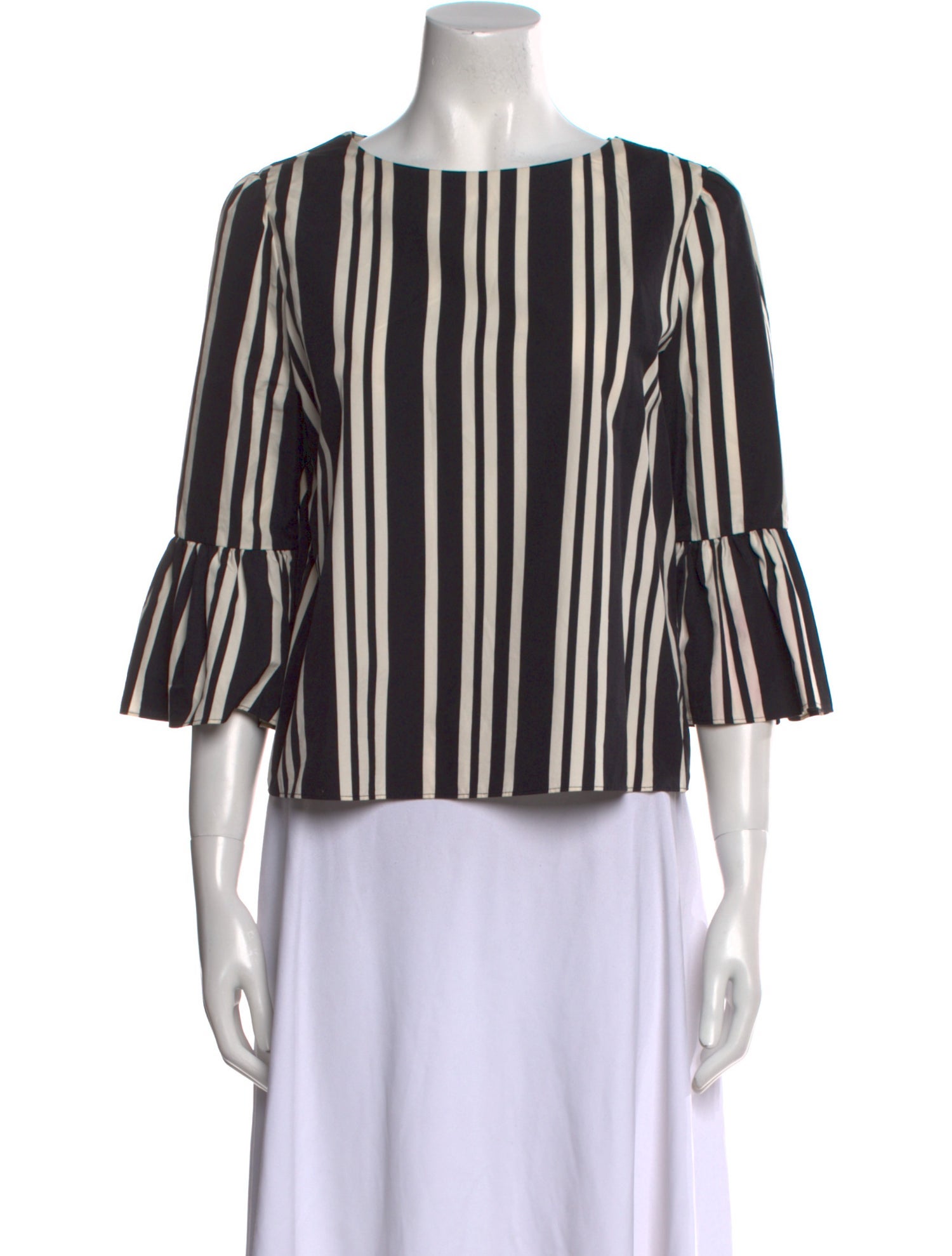 Alice + Olivia Striped Bateau Neckline Blouse