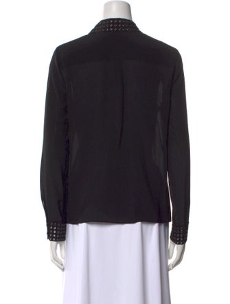 Alice + Olivia Silk Long Sleeve Button-Up Top