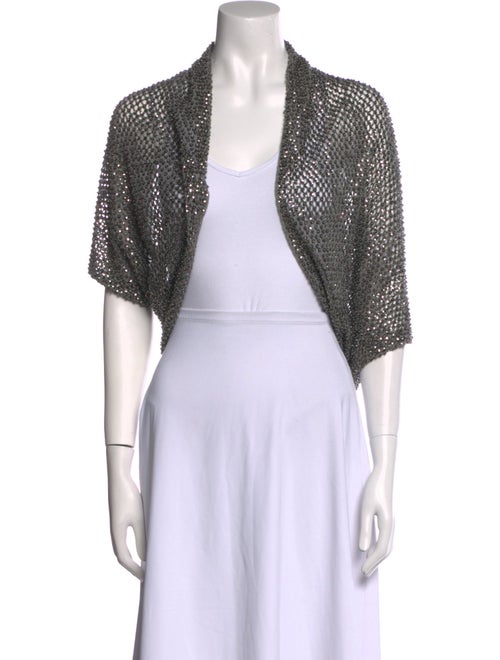 Alice + Olivia Open Front Short Sleeve Crop Top