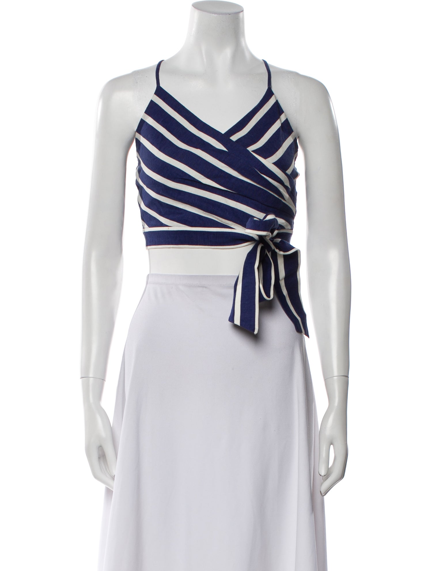 Alice + Olivia Striped Halterneck Crop Top