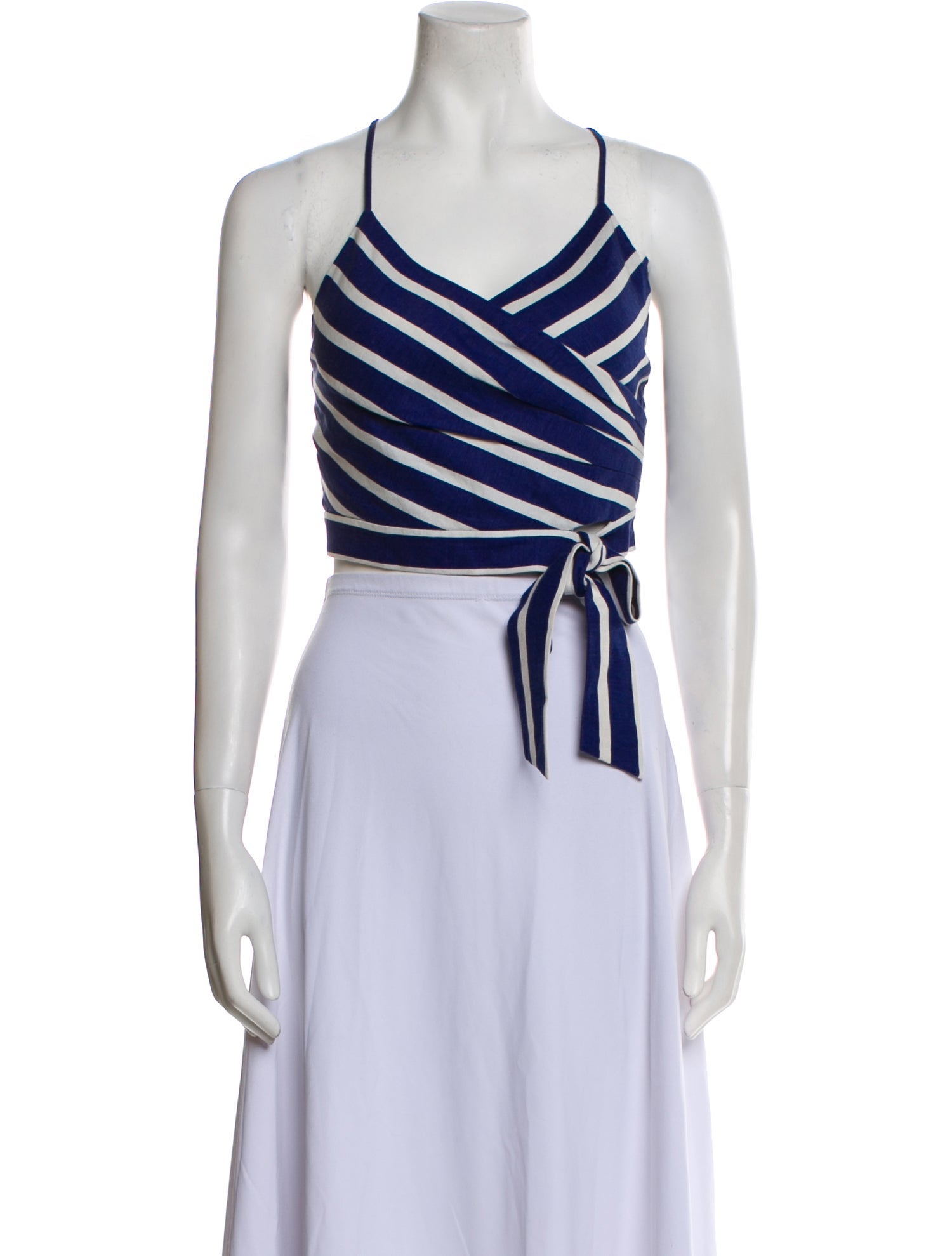 Alice + Olivia Striped Halterneck Crop Top