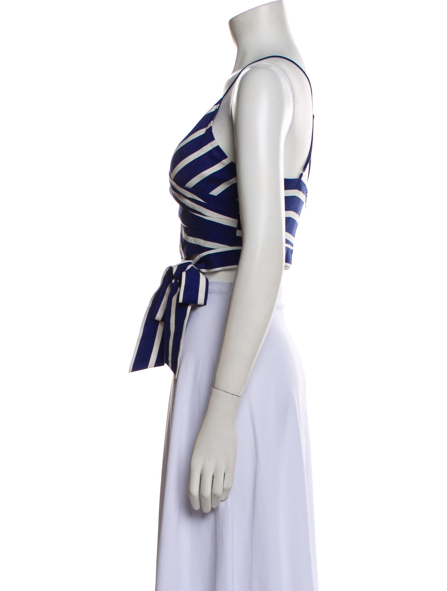 Alice + Olivia Striped Halterneck Crop Top