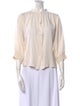 Alice + Olivia Mock Neck Three-Quarter Sleeve Button-Up Top