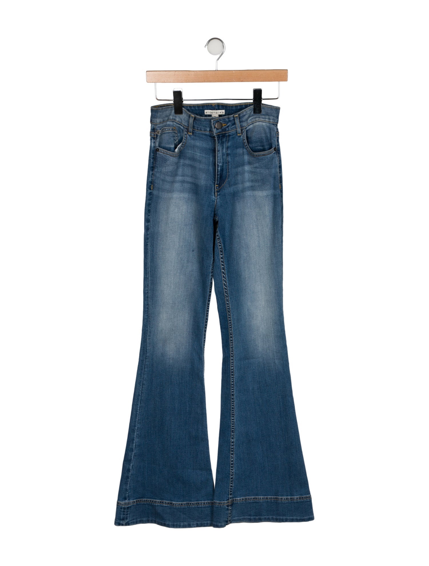 Alice + Olivia Mid-Rise Wide Leg Jeans