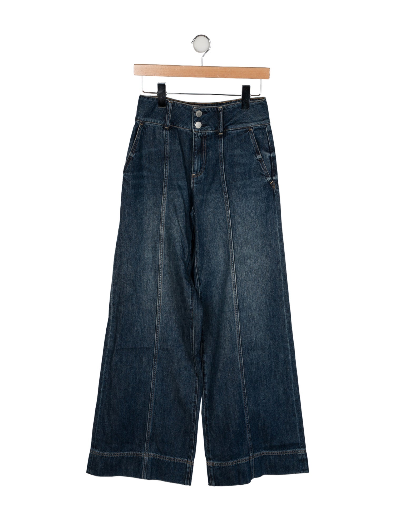 Alice + Olivia Mid-Rise Wide Leg Jeans