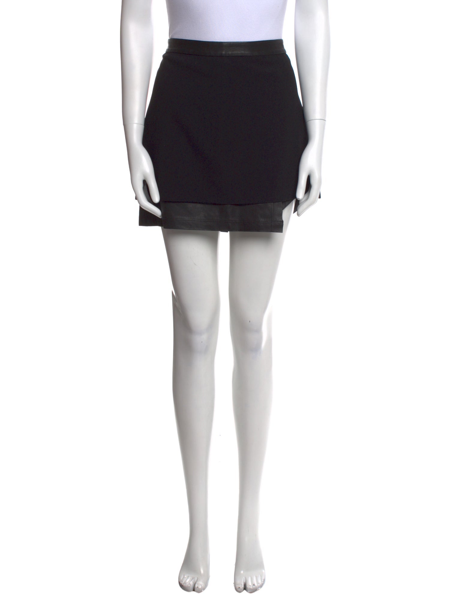 Alice + Olivia Leather Trim Embellishment Mini Skirt