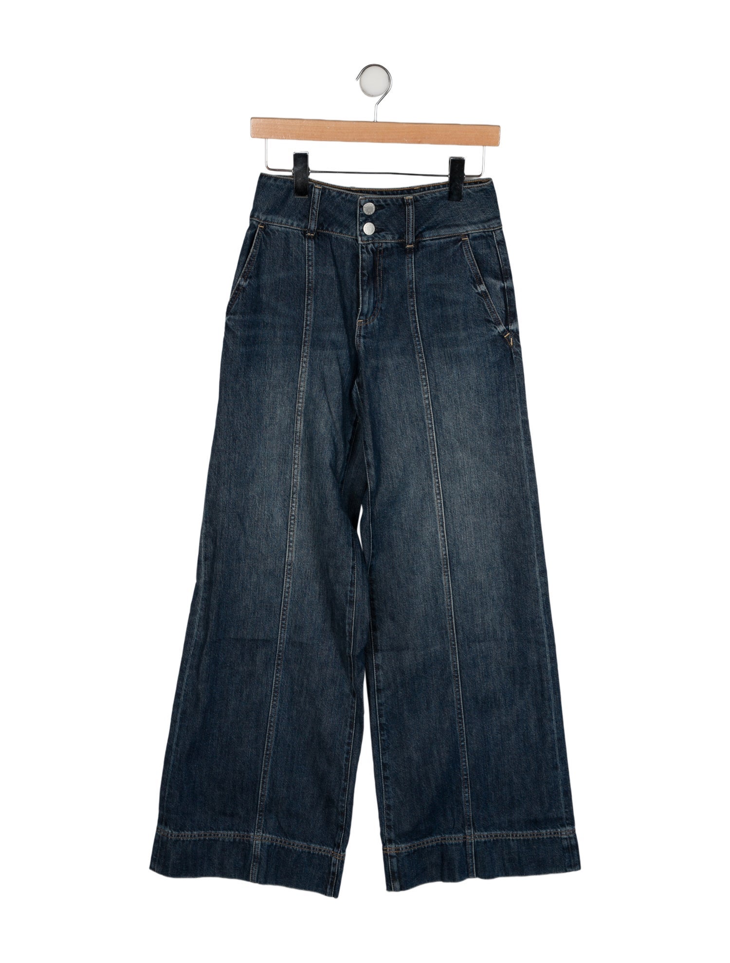 Alice + Olivia Mid-Rise Wide Leg Jeans
