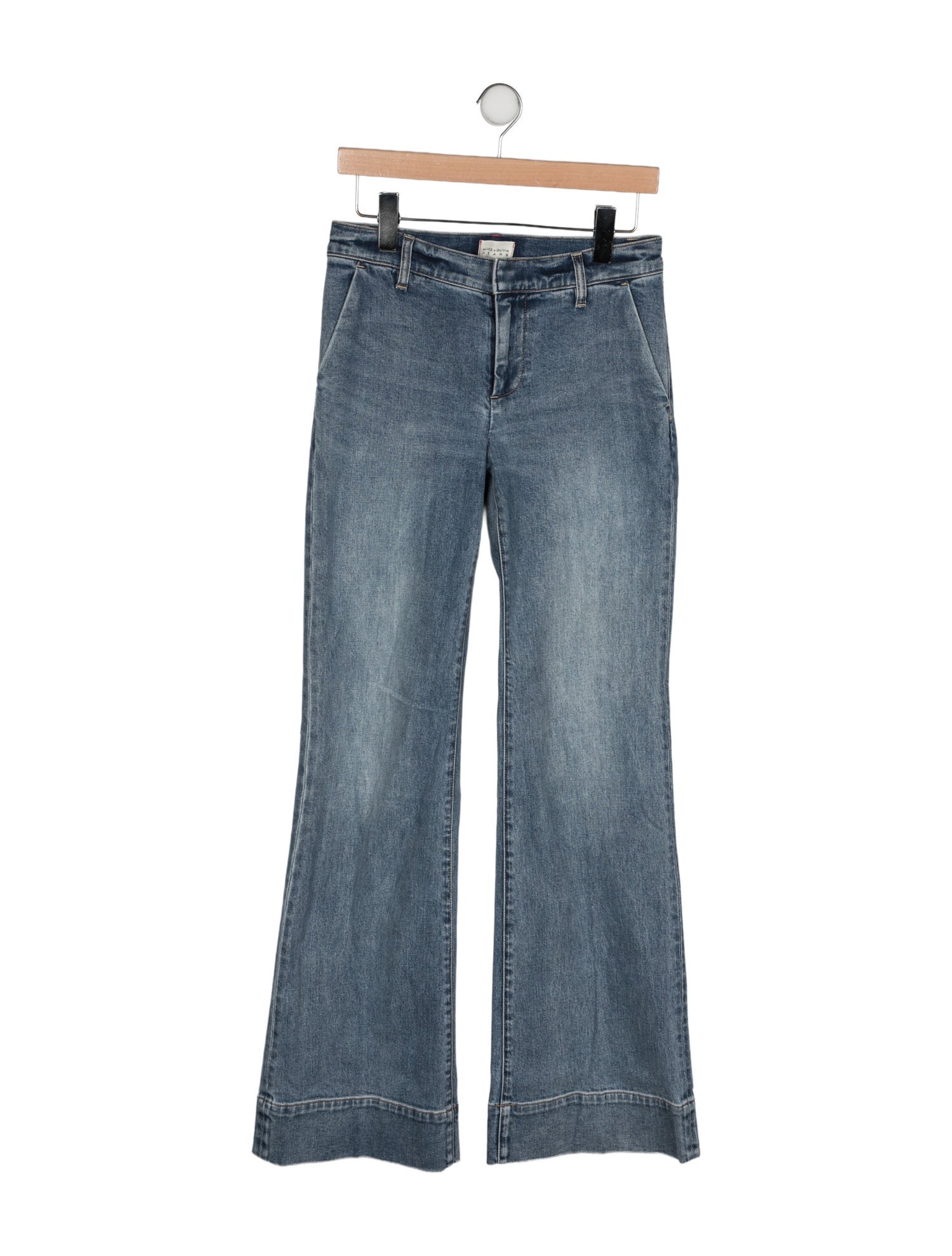 Alice + Olivia Mid-Rise Wide Leg Jeans