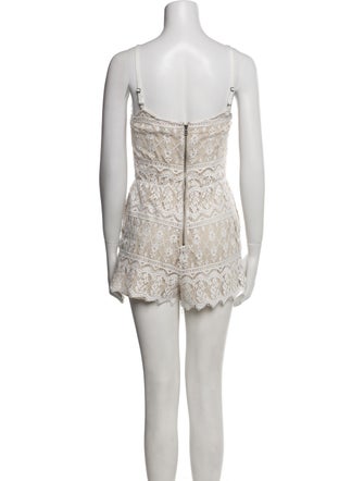 Alice + Olivia Lace Pattern Scoop Neck Romper
