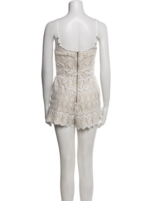 Alice + Olivia Lace Pattern Scoop Neck Romper
