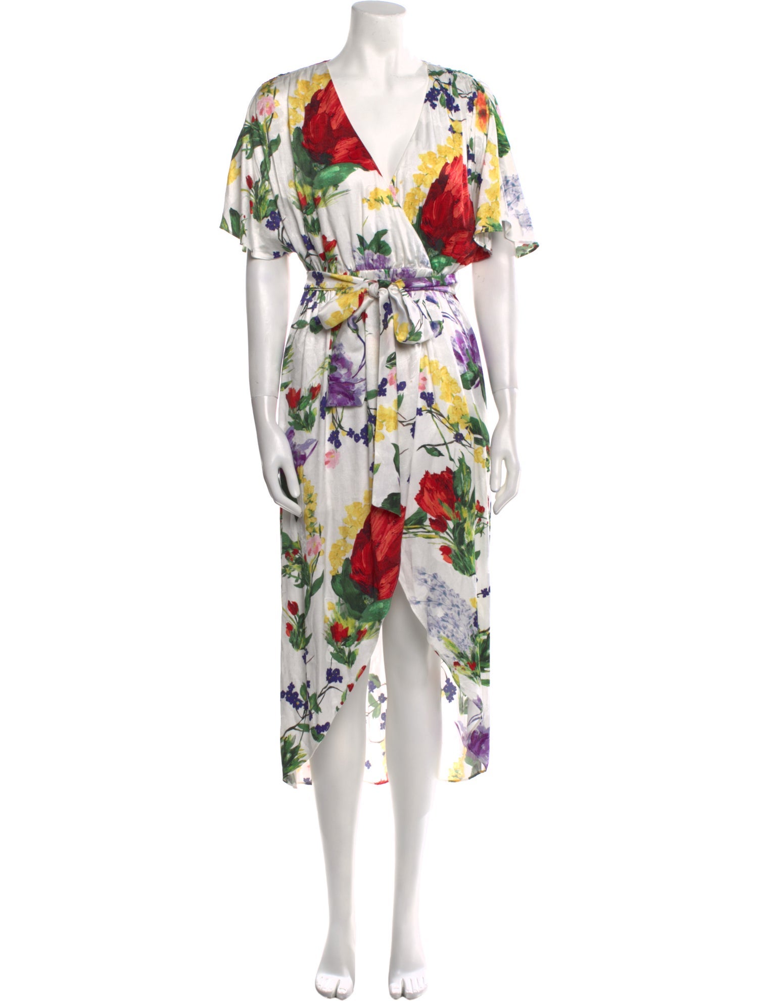 YUHAN WANG ワンピース　floral printed dress Yuhan Wang ~ Rose Knotted Dress | MAIMOUN