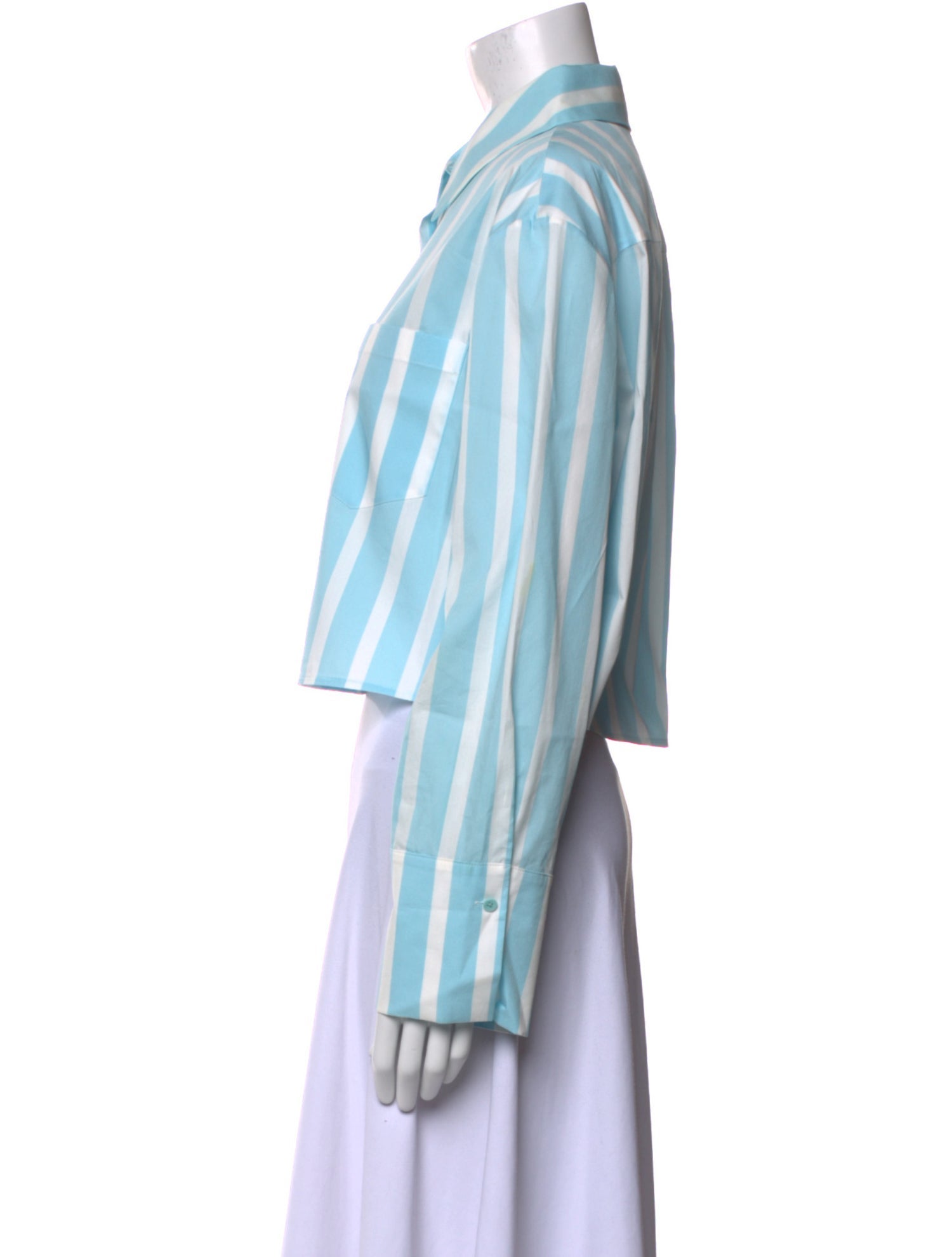 Alice + Olivia Striped Long Sleeve Crop Top