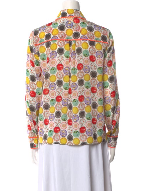 Alice + Olivia Silk Printed Button-Up Top