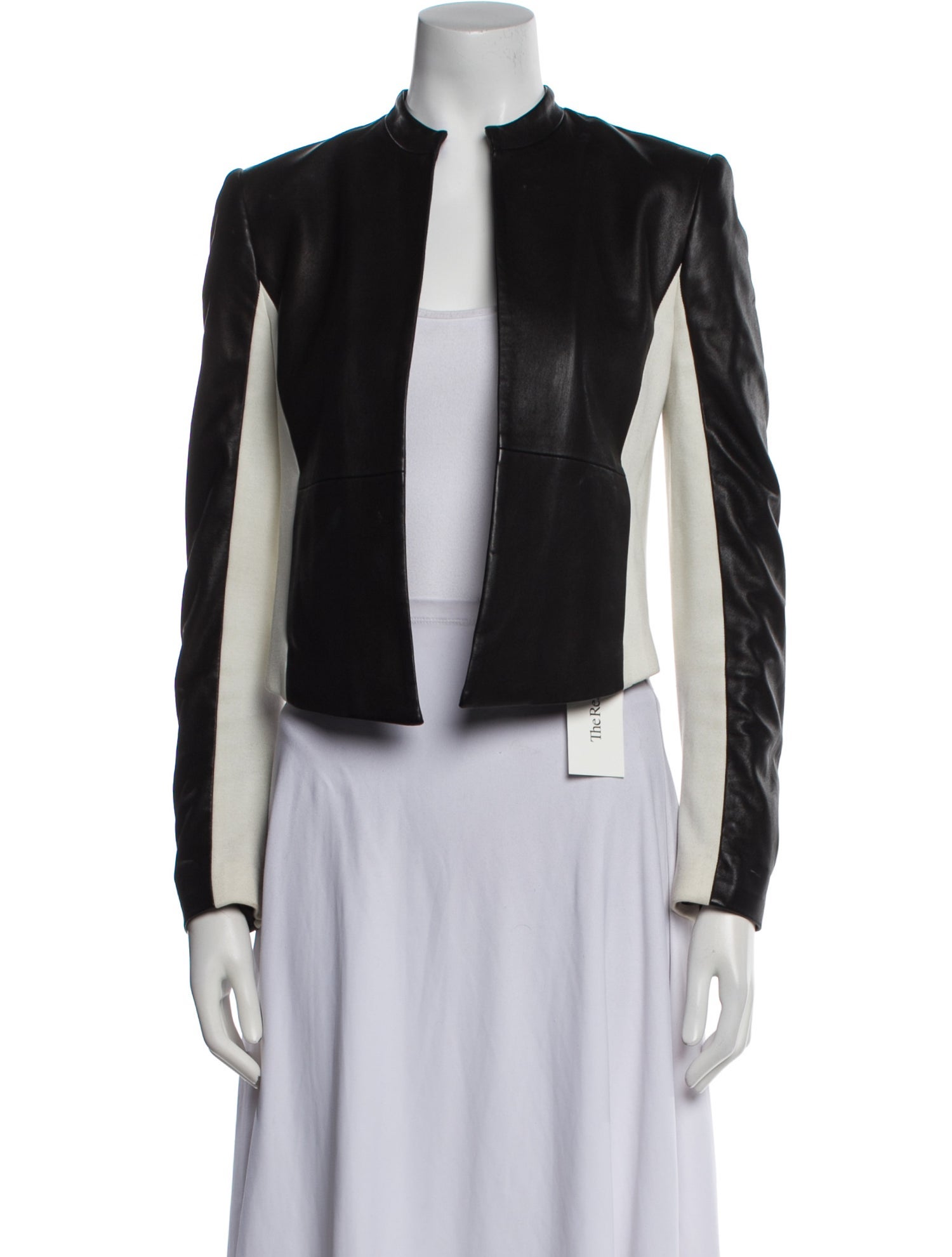 Alice + Olivia Lamb Leather Striped Jacket