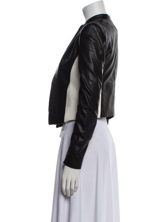 Alice + Olivia Lamb Leather Striped Jacket