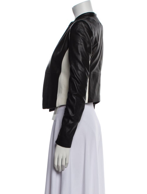 Alice + Olivia Lamb Leather Striped Jacket