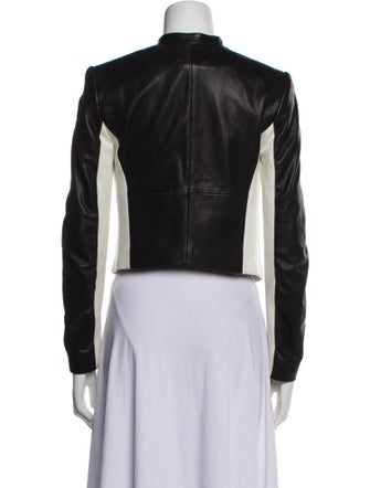 Alice + Olivia Lamb Leather Striped Jacket
