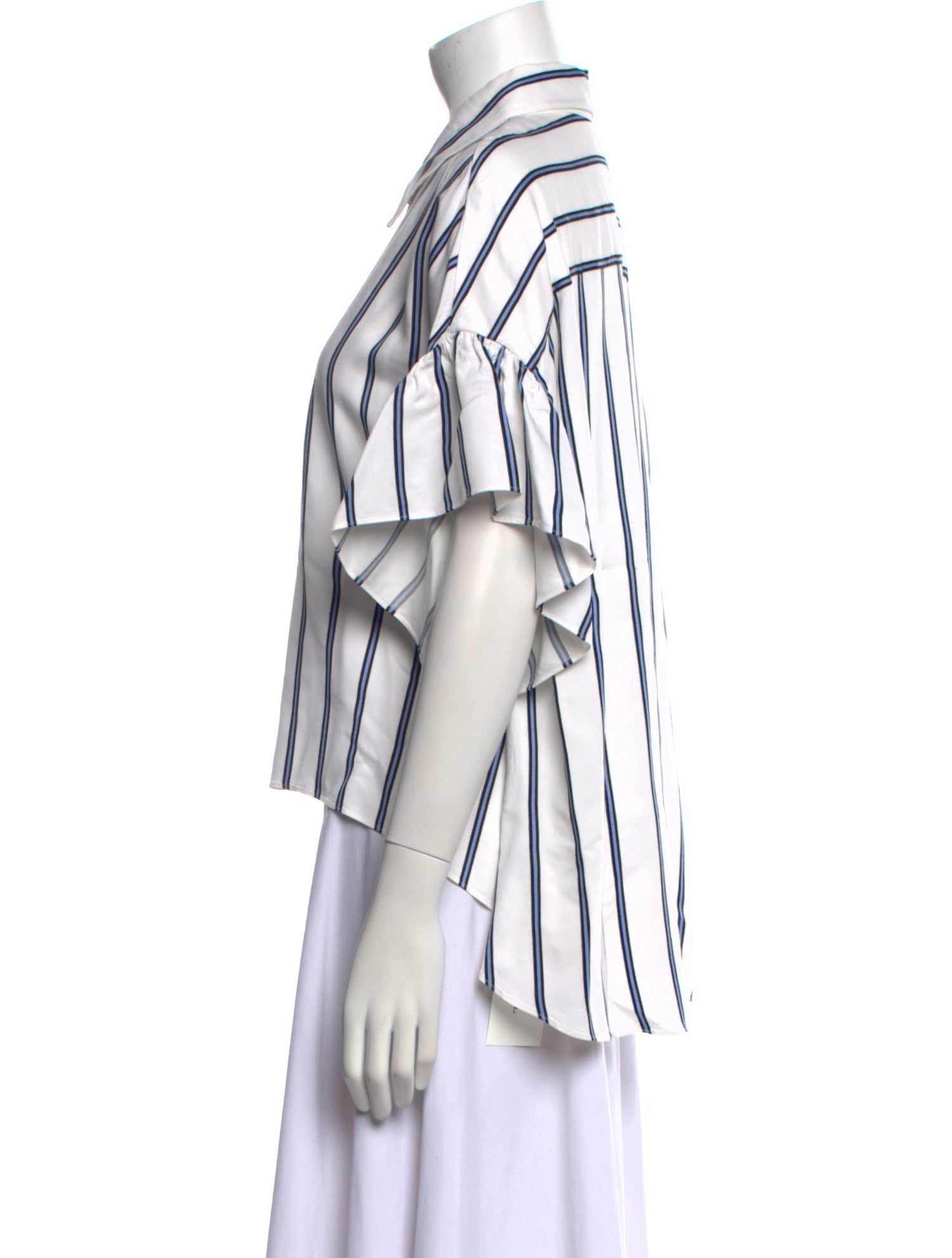 Alice + Olivia Striped Short Sleeve Button-Up Top