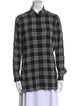 Alice + Olivia Plaid Print Long Sleeve Button-Up Top