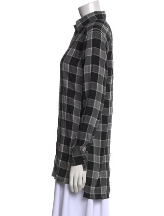 Alice + Olivia Plaid Print Long Sleeve Button-Up Top