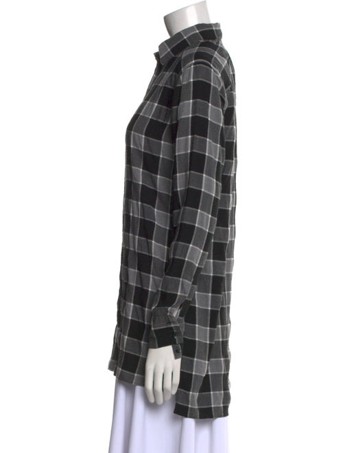 Alice + Olivia Plaid Print Long Sleeve Button-Up Top