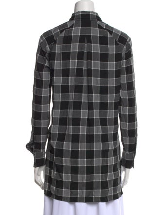 Alice + Olivia Plaid Print Long Sleeve Button-Up Top