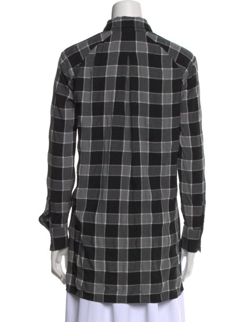 Alice + Olivia Plaid Print Long Sleeve Button-Up Top
