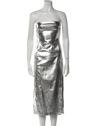 Alice + Olivia Faux Leather Knee-Length Dress