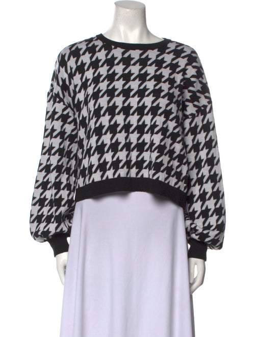 Alice + Olivia Wool Houndstooth Print Sweater