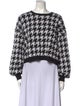 Alice + Olivia Wool Houndstooth Print Sweater