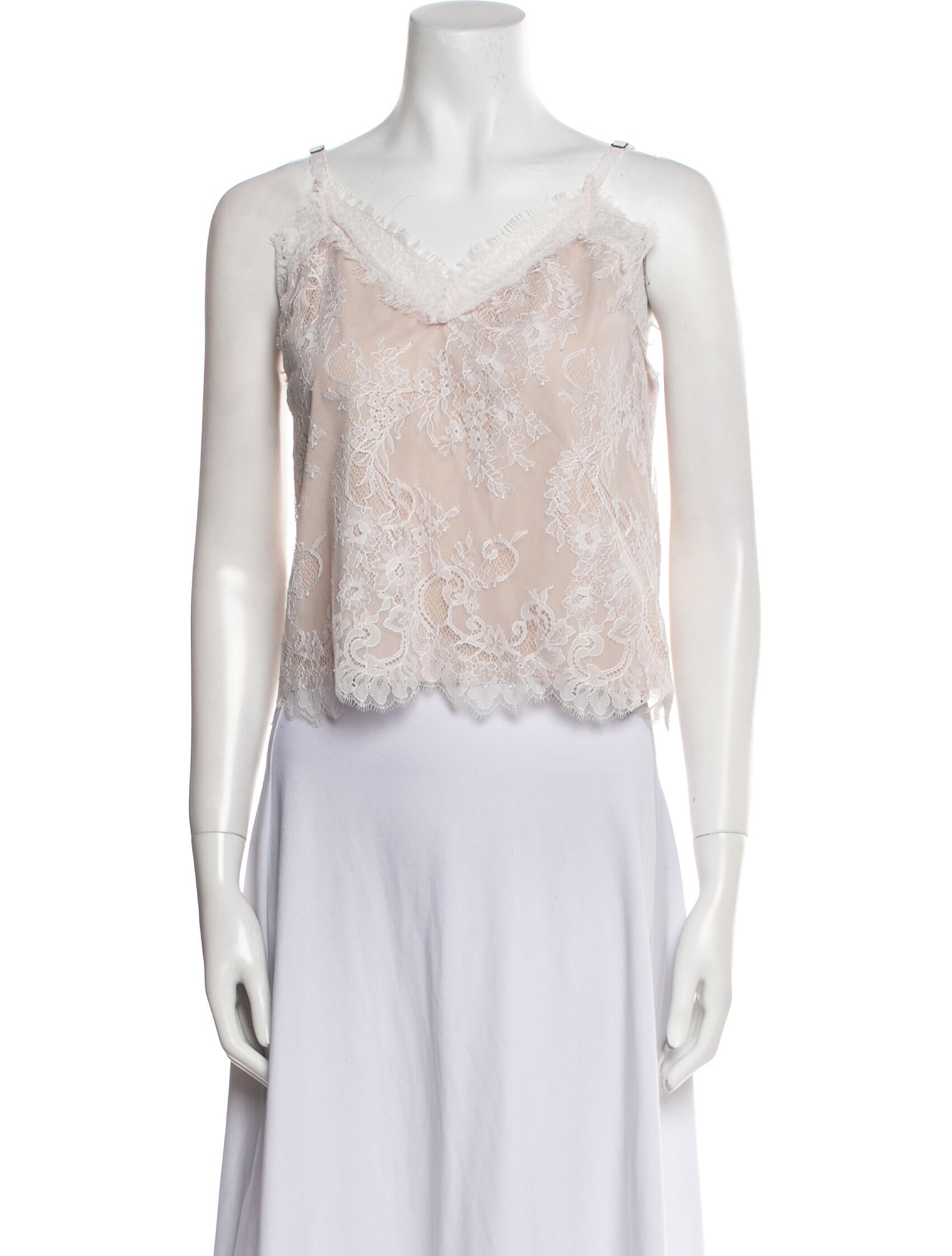 Alice + Olivia Nylon V-Neck Crop Top