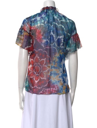 Alice + Olivia Printed Mock Neck Top