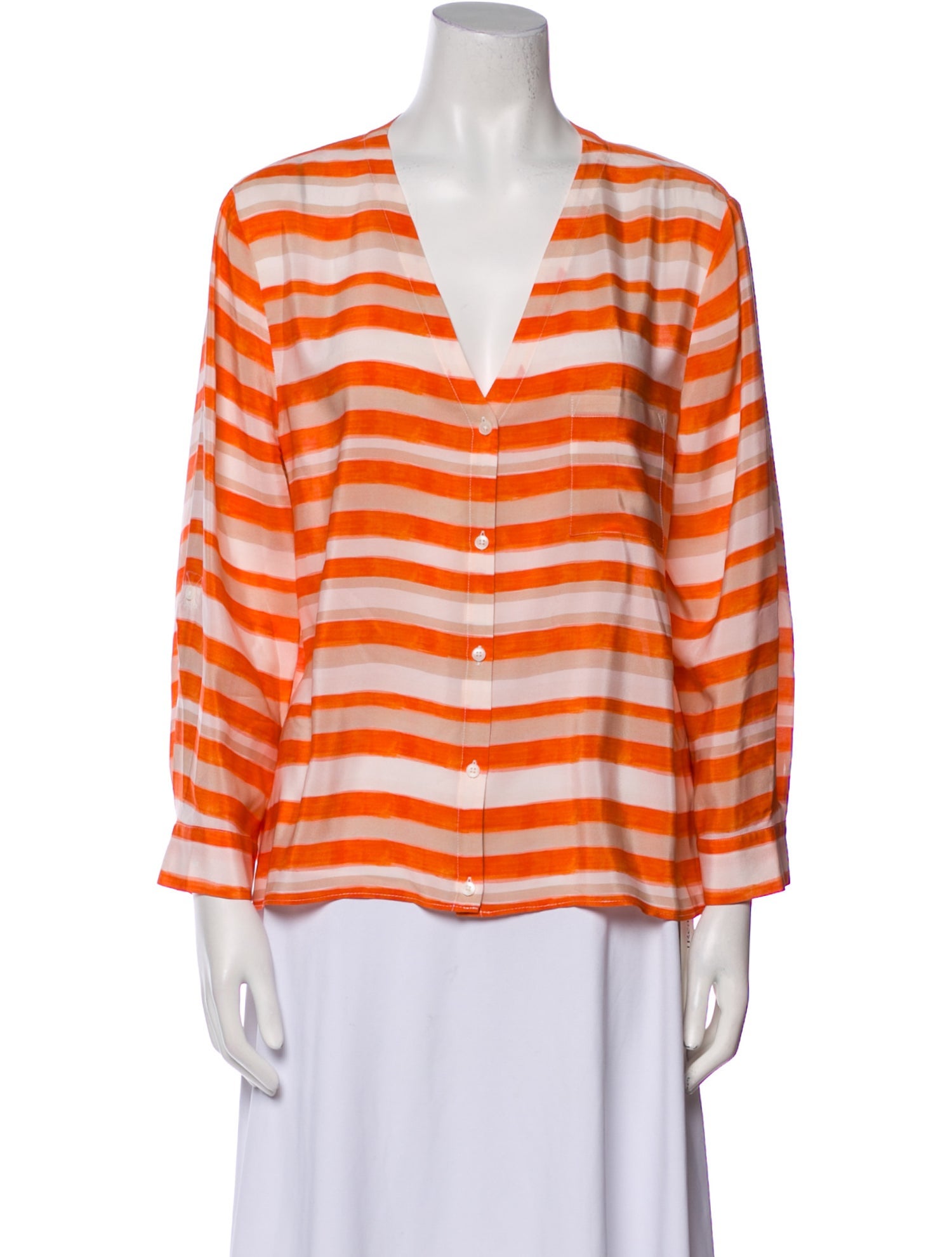 Alice + Olivia Silk Striped Blouse