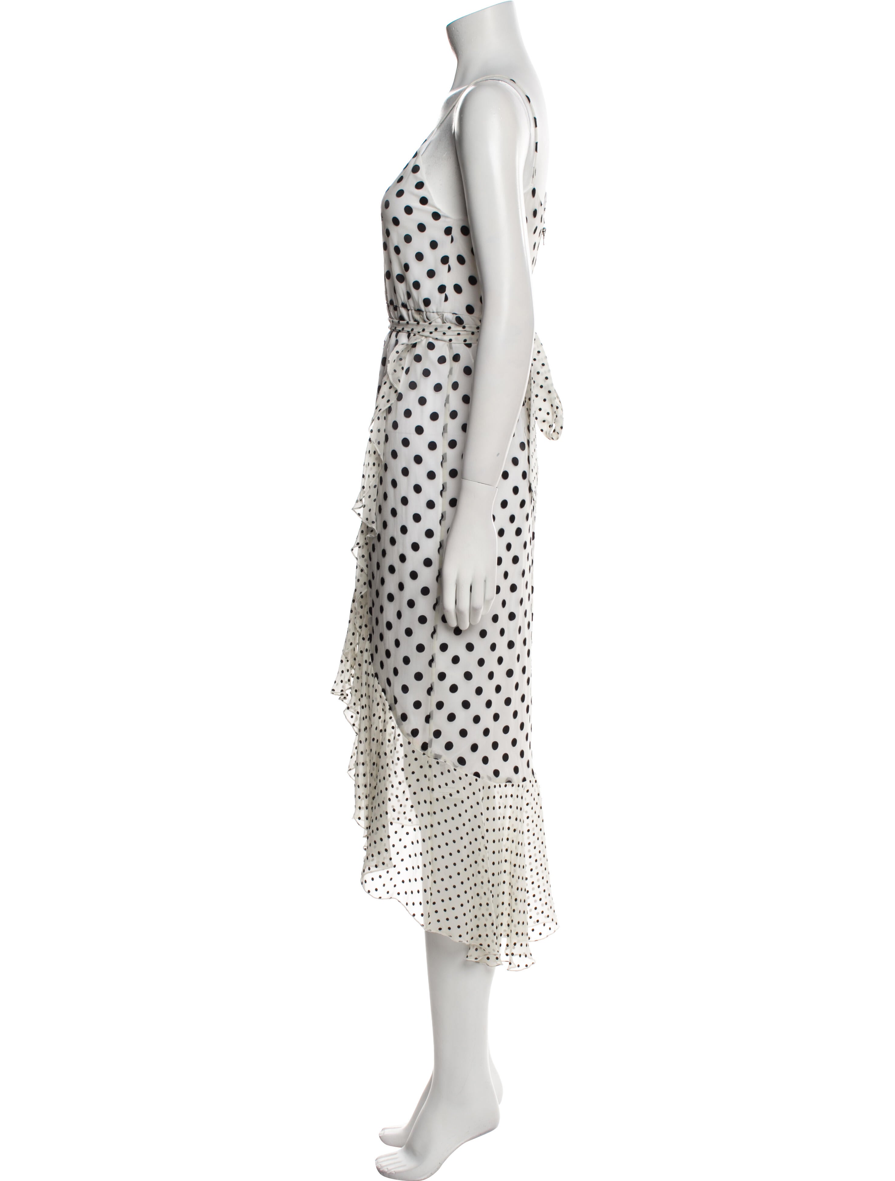 Alice + Olivia Polka Dot Print Midi Length Dress