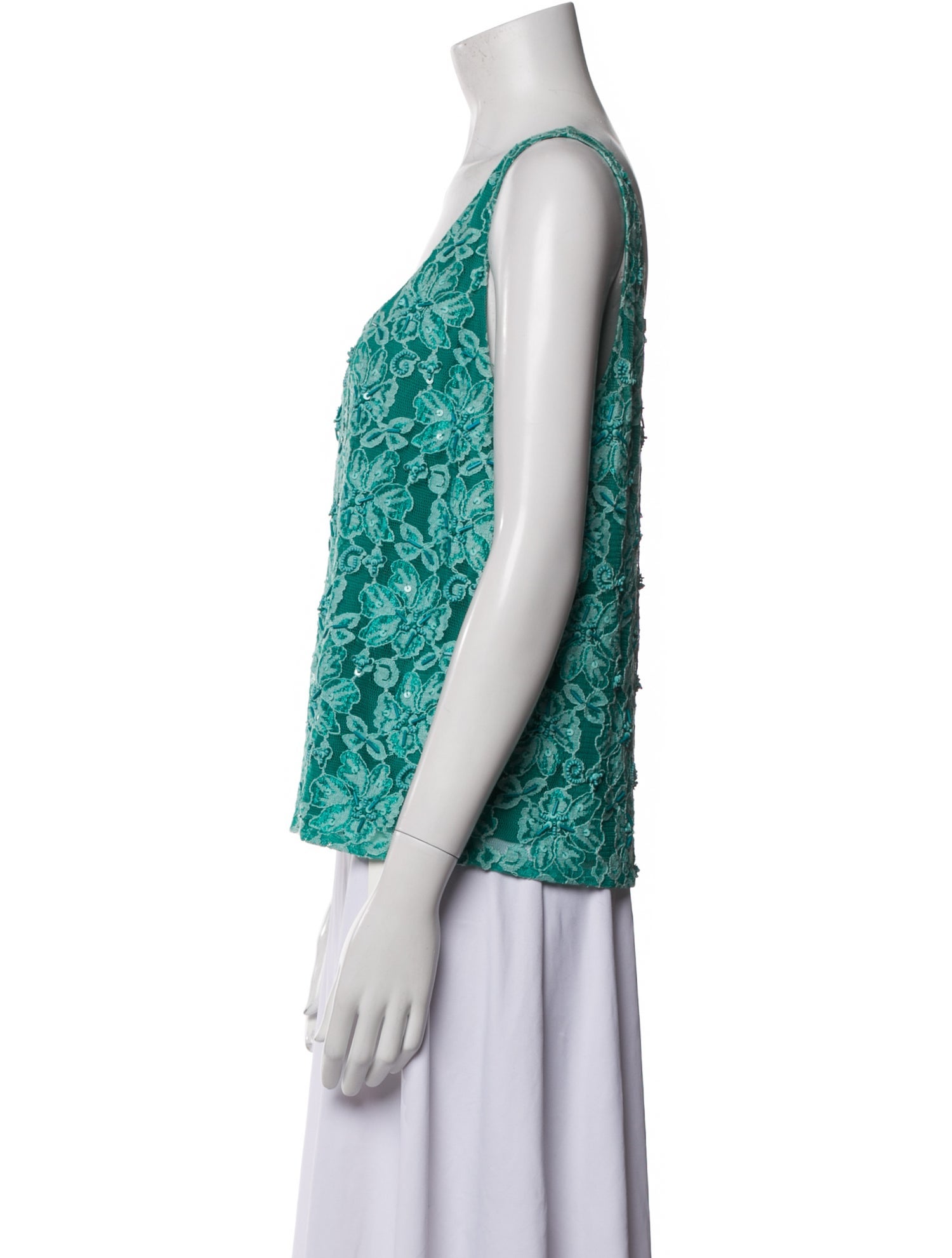 Alice + Olivia Floral Print Scoop Neck Top