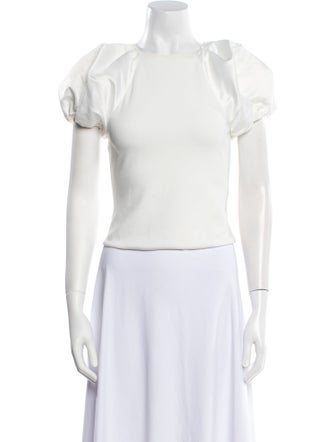 Alice + Olivia Crew Neck Short Sleeve Crop Top