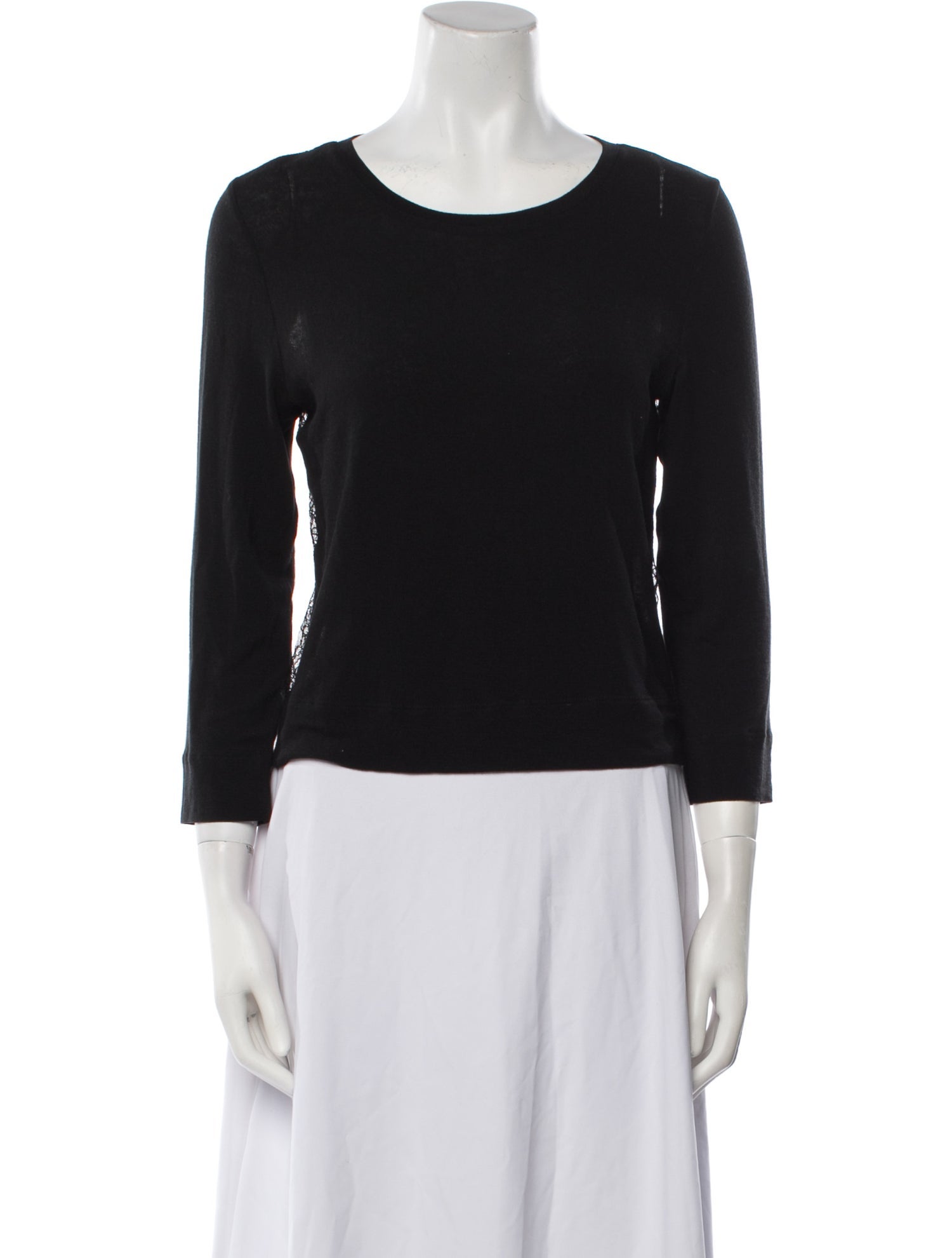 Alice + Olivia Scoop Neck Three-Quarter Sleeve Top